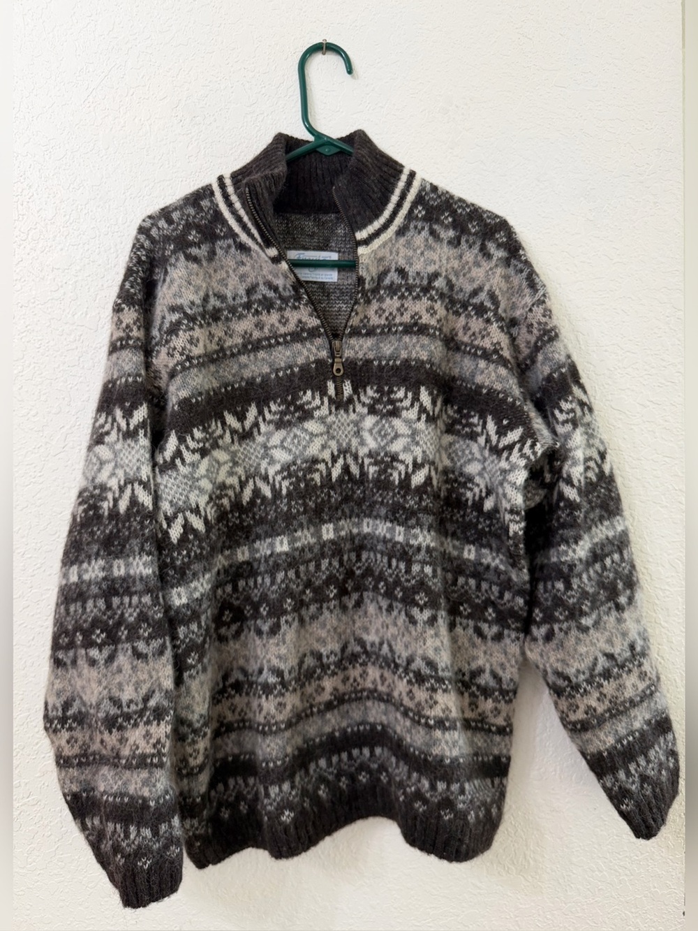 Freyja Canadian Icelandic Knitwear Pure New Wool Pullover Sweater - XL
